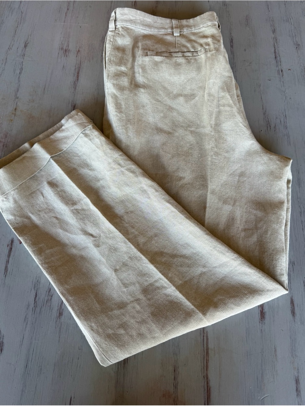 Vintage Y2K Banana Republic Mens 38x32 (40x32) 100% Linen Pleated Cuffed Pants